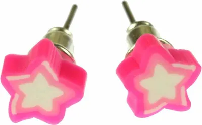 Produktbild von Stern Sterne Ohrstecker Miniblings Stecker Ohrringe Weihnachten pink weiß Mini