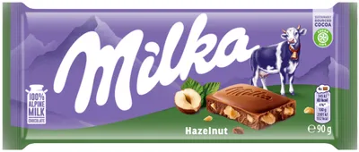 Zdjęcie produktu dla Milka Czekolada Mleczna z Orzechami Hazelnut Aksamitna Delikatna 90G