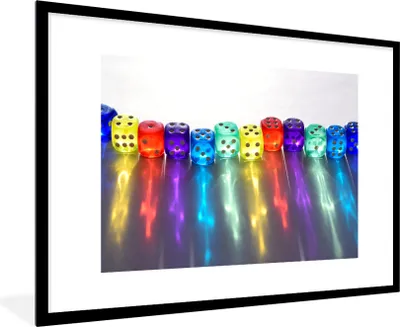 Produktbild von MuchoWow® Gerahmtes Poster Regenbogen der Würfel 90x60 cm - Poster mit Schwarzem Bilderrahmen Wandposter Rahmen Foto Bilder - Wanddekoration - Fotos