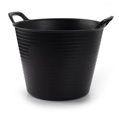 Produktbild von Plasticforte flexibler Eimer/Behalter - schwarz - rund - 25 l - 42 x 33 cm