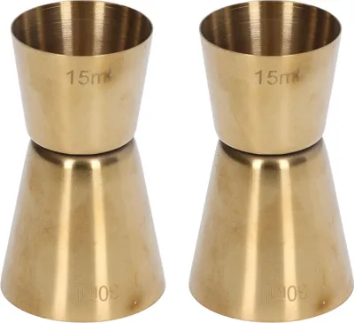 Obrázek produktu pro Dvojitá odměrka na koktejly z nerezové oceli, zlatá odměrka na víno, barová odměrka pro restaurace a večírky, 15/30 ml