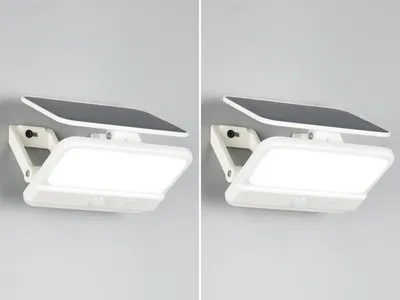 Produktbild von 2er Set Solar Wandleuchte Außen mit Bewegungsmelder, Carport Beleuchtung
