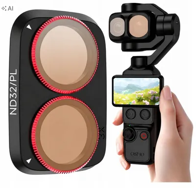 Image de Filtre hybride gris ND32 + polarisant pour DJI Osmo Pocket 4 Pro / 4P / 4Pro / OP4-FI353-32P