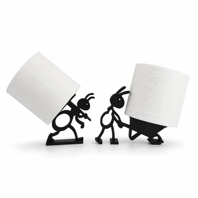 Zdjęcie produktu dla Uchwyt na papier toaletowy – zabawny stojak na rolki, 2 sztuki, stojak na papier toaletowy w kształcie mrówek i chrząszczy, uchwyt na papier toaletowy bez montażu, YaLiva Decor
