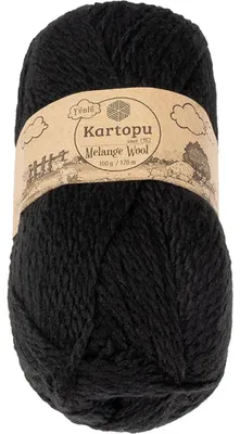Immagine prodotto di Filato MELANGE WOOL - 100 grammi, 170 metri - Nero