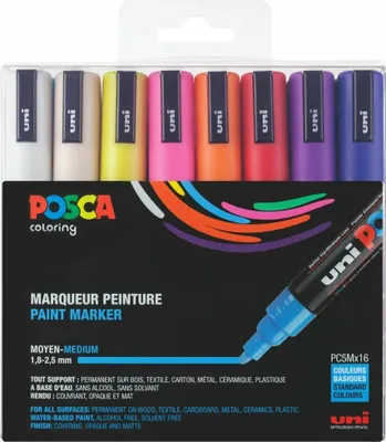 Produktbild von Uni-Ball POSCA PC-5M 16er-Pack Stoßstangen