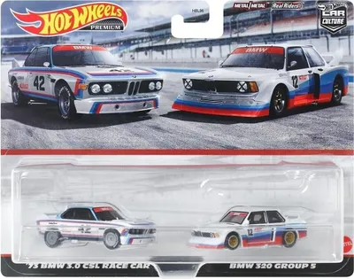 Immagine prodotto di Hot Wheels HFK55 Premium 2er Pack BMW 73 BMW 3.0 CSL Race Car + BMW 320 Gruppo 5