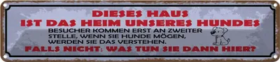 Produktbild von vianmo Blechschild 10x46 cm dieses Haus Heim unseres Hundes Spruch Zitat