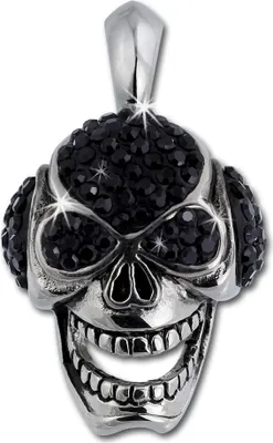Produktbild von Amello Kettenanhänger Zirkonia Edelstahl silber schwarz Damen Herren ESHS50S