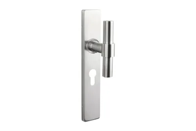 Immagine prodotto di Maniglia per porta Lavuzo Pesaro in acciaio inox con piastra rettangolare PC55 - Per set