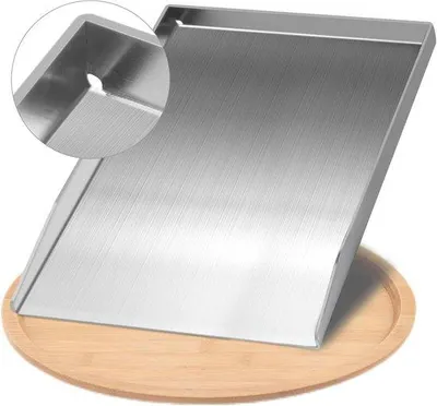 Produktbild von Famanu Grillplatte aus Edelstahl - 28 x 20 cm - vielseitig einsetzbar für Gas- und Kohlegrills