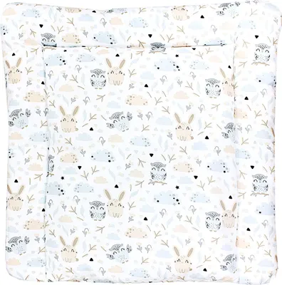 Produktbild von TupTam Baby Wickeltischauflage mit Baumwollbezug Gemustert, Farbe: Hase/Eule, Größe: 70 x 60 cm