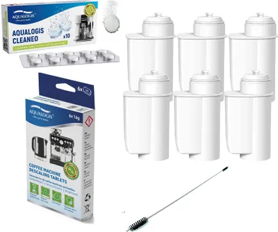 Produktbild von Siemens Kaffeemaschinenset AL-Inte 6er Filter, DecalcNew6 Tabletten, Cleaneo, Pinsel AQ-676