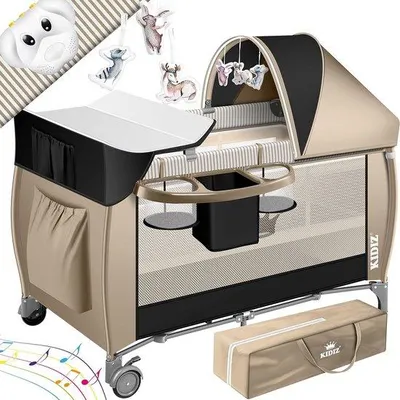 Immagine prodotto di Lettino per neonati, 3 in 1, con cuscino e zanzariera, grigio, piccolo