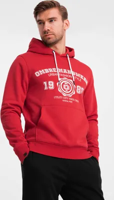Produktbild von Ombre Clothing Herren-Kapuzenpullover mit Kapuze Ngum rot M