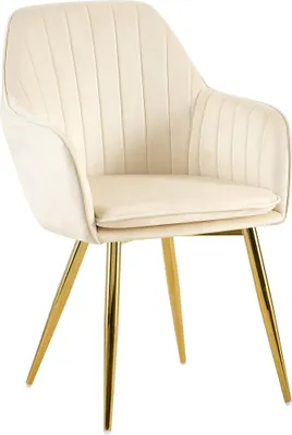 Produktbild von CLP Esszimmerstuhl Cheryl - Moderner Stuhl für Esszimmer creme Gestell Farbe gold