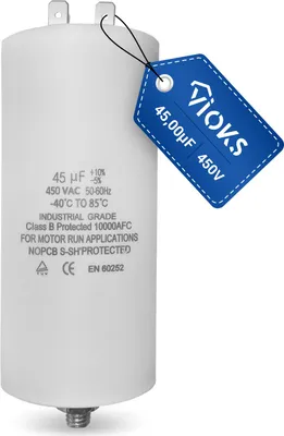 Produktbild von Kondensator 45,00µF 450V mit Befestigungsschraube Steckfahnen CBB60 für Hausgeräte