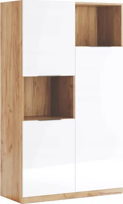 Produktbild von Regalschrank Dąb Craft Matt / Weiß Hochglanz – 950 × 1600 × 420 mm