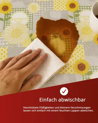 Produktbild von PVC Wachstuch Blumen Blüte abwischbar Wachstuchtischdecke 140 x 180 - 374433-Sonnenblumen