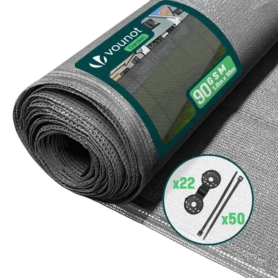 Produktbild von VOUNOT® Zaunblende 1.8×10m, Sichtschutz Zaun 90 g/m² HDPE Schattiernetz, Grau
