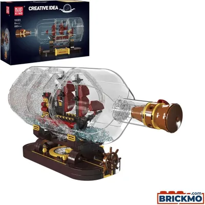 Produktbild von Mould King Schiff in der Flasche Mini Queen 10085