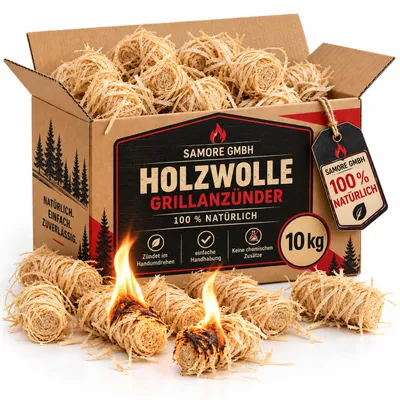Produktbild von 10 kg Grillanzünder Holzwolle ca. 800 Stck Marke Samore