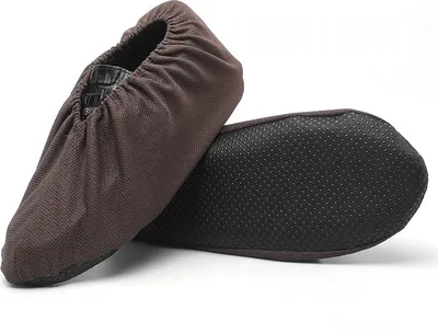 Produktbild von [3 Paar] Überschuhe Rutschfest Waschbar Wiederverwendbare Schuhüberzieher für Haushalt Verdickte Staubdichte Indoor Stiefelabdeckungen, braun