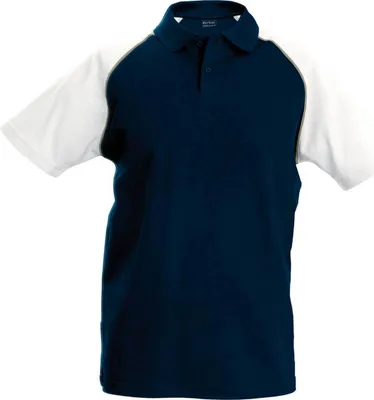 Produktbild von Kariban Herren Polo-Shirt Poloshirt Basic Kontrast Kragen Kurzarm Polohemd, Größe:3XL, Farbe:Navy/White