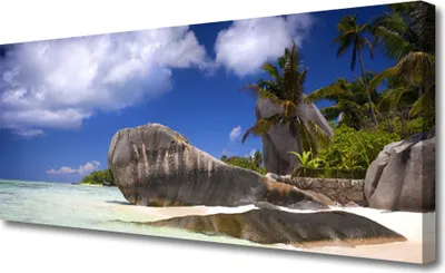 Produktbild von Tulup Leinwand-Bilder 125x50 Wandbild Canvas Kunstdruck Felsen Strand Landschaft