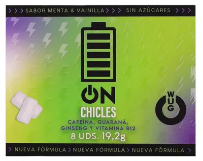 Image de WUG On – Énergie instantanée en chewing-gum, blister de 8 unités