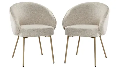 Produktbild von 2er-Set Stühle mit Stoffbezug und beigen Metallbeinen, H 81 cm – PIA