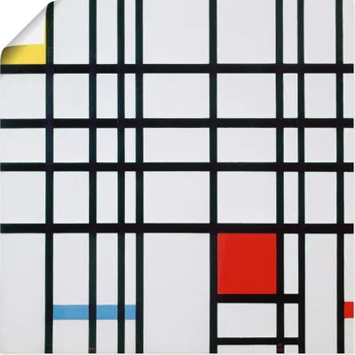 Produktbild von ARTland Poster Komposition mit rot blau und gelb. Größe: 40x40 cm