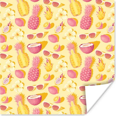 Produktbild von MuchoWow® Poster Sommer - Ananas - Gelb 75x75 cm - Wand Dekoration