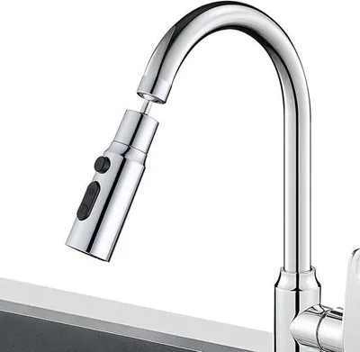 Image de Adaptateur pivotant pour robinet de cuisine, rallonge flexible à 360°, avec 3 modes de débit, FM20, FM22, M24, compatible avec la plupart des raccords, avec plusieurs adaptateurs