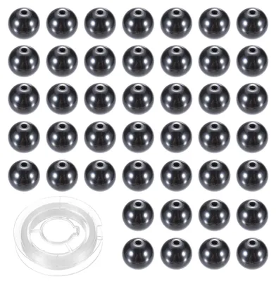 100 Hämatit-Perlen, 8 mm, schwarz, mit Stretchband