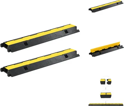 Obrázok produktu pre vidaXL Káblové mostíky 2 ks 1 kanálové gumové 100 cm - Dopravné značky
