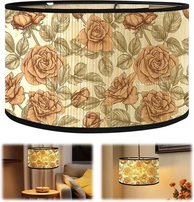 Zdjęcie produktu dla Abażur z tkaniny - Wielokolorowy - 30 x 30 x 20 cm - Ręcznie wykonany, stylowy abażur - Do lamp stołowych i lamp podłogowych