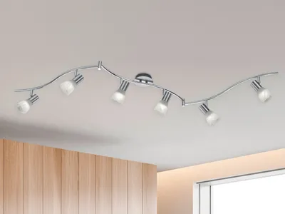 Obrázek produktu pro Stropní LED svítidlo 6 plamenů stříbrné otočné pro obývací pokoj, ložnici, chodbu