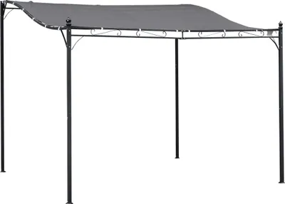 Produktbild von Pergola Gartenpavillon Überdachung Zelt Metall grau 297x297cm für Garten Terrasse Balkon
