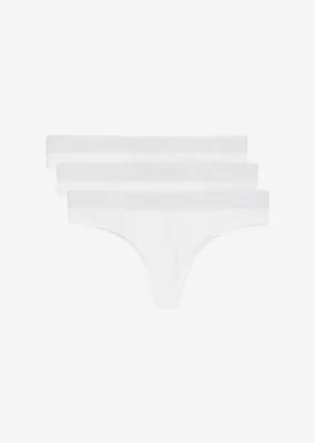 Productafbeelding van Marc O Polo dames slips, 3-pack - met logo, stretch katoen, basic wit, maat XS