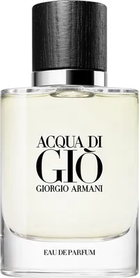 A close-up studio shot of a bottle of Giorgio Armani Acqua Di Gio Eau De Parfum.