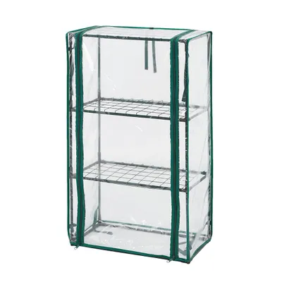 Image de Petite serre verticale pour balcon terrasse 46x24x80cm Film PVC structure métallique NEO TOOLS