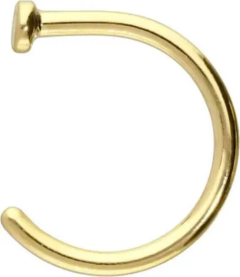 Produktbild von Nasenpiercing, Nasenstecker 14/18 Karat Gold Nasenring offen PLATTE Gold | 18 Karat Innendurchmesser: 8mm