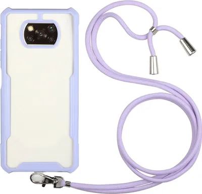 Produktbild von König Design Hülle kompatibel mit Xiaomi Poco X3 Kunststoff Handykette Cover - Case Handyhülle Violett