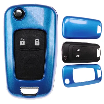 Immagine prodotto di Chiave dell'auto Copertura in plastica ABS Protezione Blu compatibile con Opel Astra J Corsa D Meriva Insignia Zafira Adam Chiave pieghevole