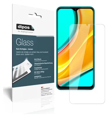 Produktbild von 2x Schutzfolie für Xiaomi Redmi 9 - Anti-Shock 9H Folie dipos Glass Kunststoffglas