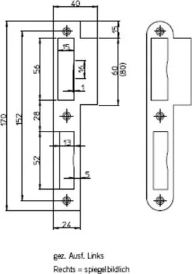Produktbild von SSF Lappen-Schließblech 170 mm, DIN R 24 mm rd.Edelstahl