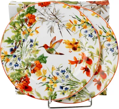 Produktbild von DUO Flowers Classic Dessertteller 2er Set LINNEA aus New Bone China Porzellan