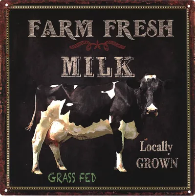 Produktbild von Moritz Retro Deko Blechschild Farm Fresh Milk Geschenk-Idee aus Metall Vintage-Design zur Dekoration