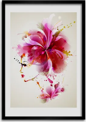 Produktbild von Bild - Bilderrahmen - Foto - 70 cm x 100 cm - MDF - Rahmen - Wandkunst - Abstraktion einer Frau